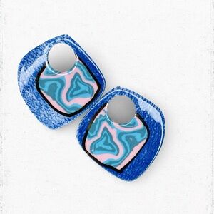 634. Artisan Ceramic Earring Jackets Vintage